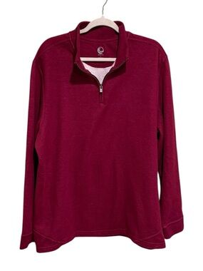 NWOT Atlantic Sol Classic Men's Quarter-Zip Pullover Sweatshirt - Burgundy